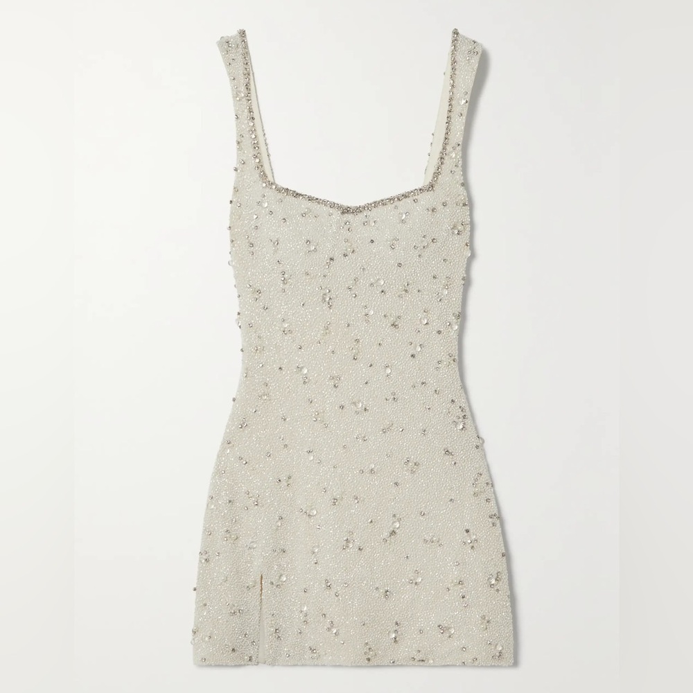 Clio Peppiatt Embellished stretch-tulle mini dress - size smalll